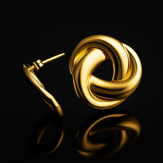 Golden Twist 18k Gold Plated Earrings