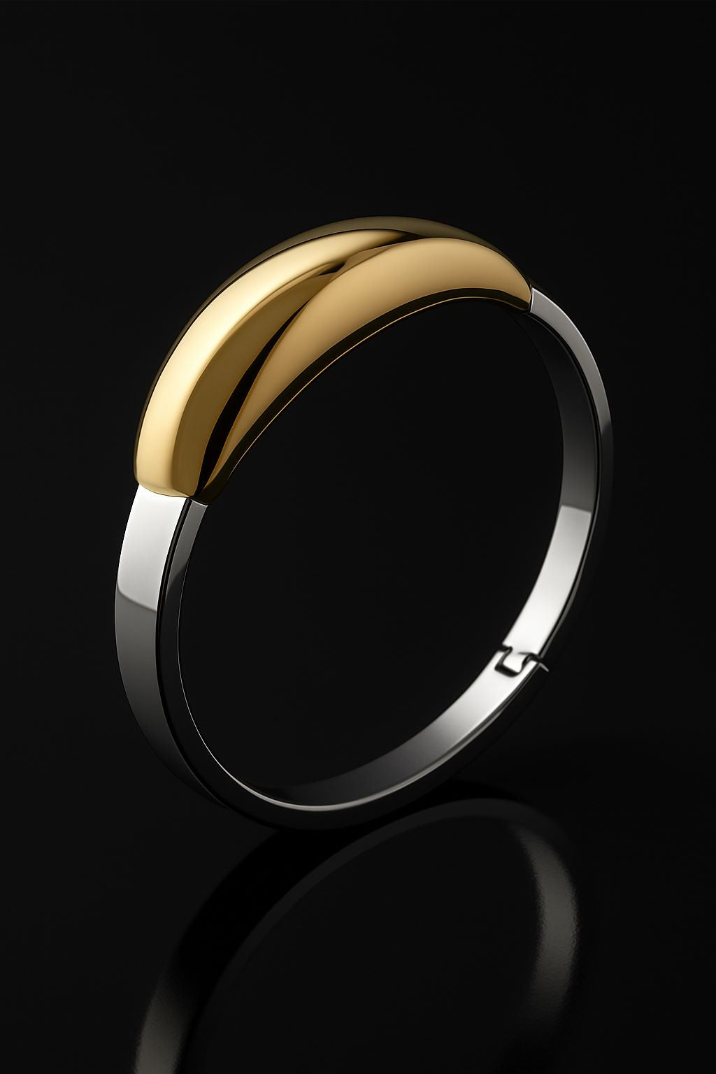 Two Tone Dome 18k Gold Plated Bracelet