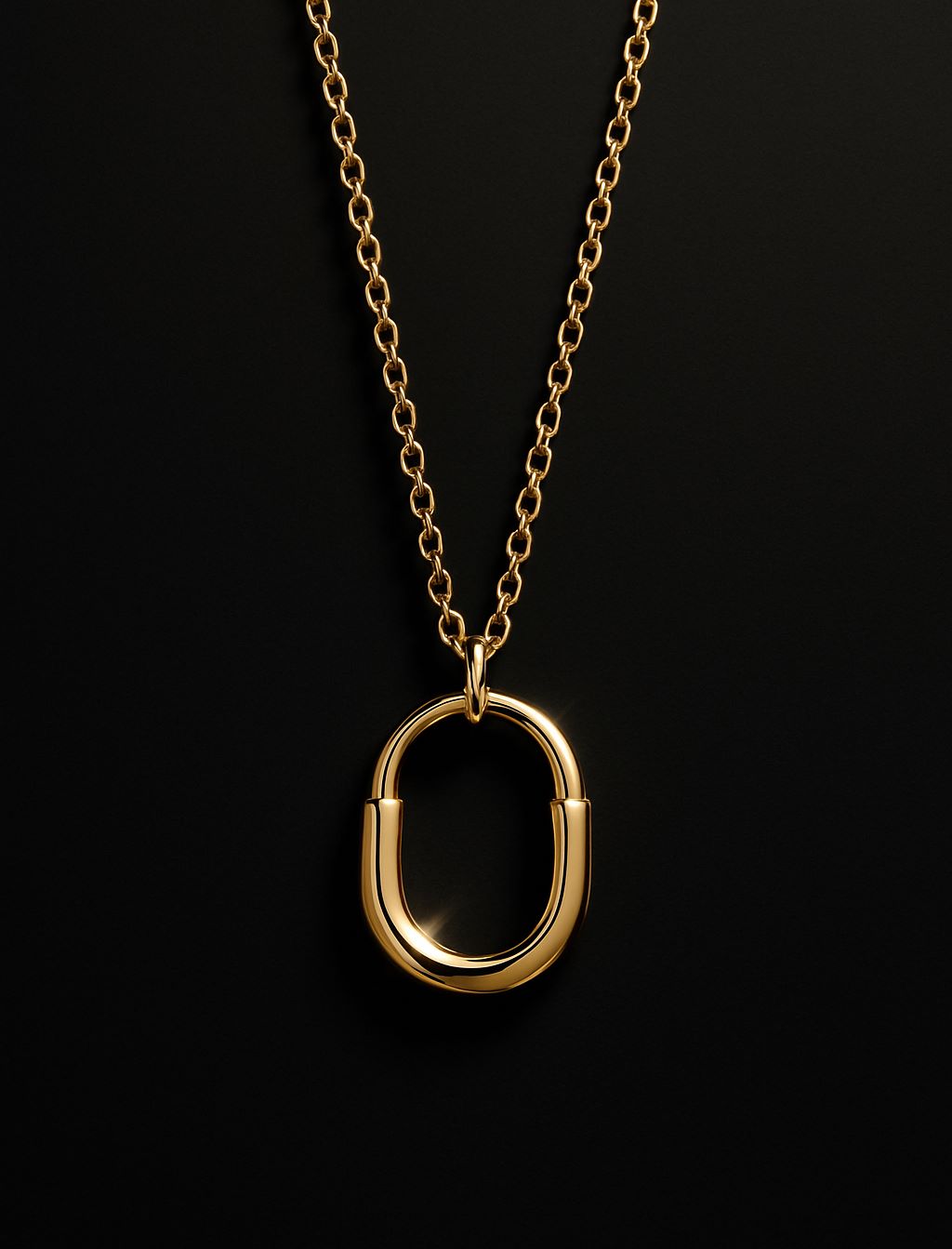 Bold Oval Link 18k Gold Plated Necklace