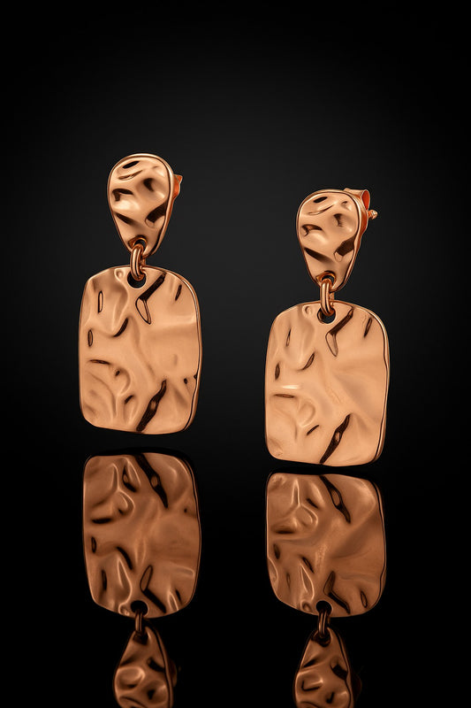 Abstract Elegance Earrings 18K Rose Gold Plated