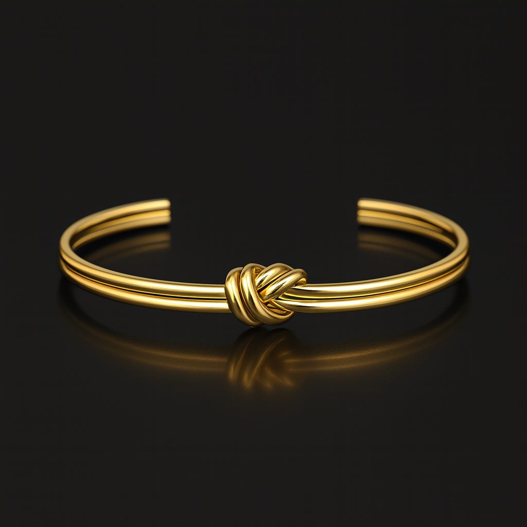 Timeless Knot 18k Gold Plated Cuff Bracelet