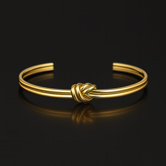 Timeless Knot 18k Gold Plated Cuff Bracelet