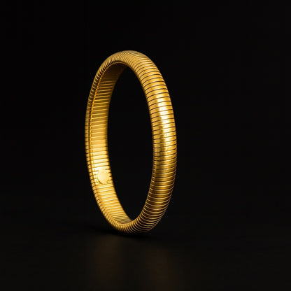 Snakeskin Bangle with 18K Real Gold Plating
