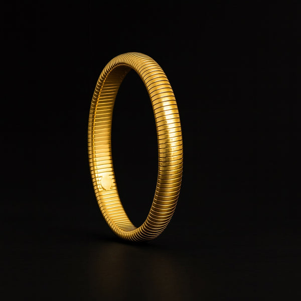 Snakeskin Bangle with 18K Real Gold Plating