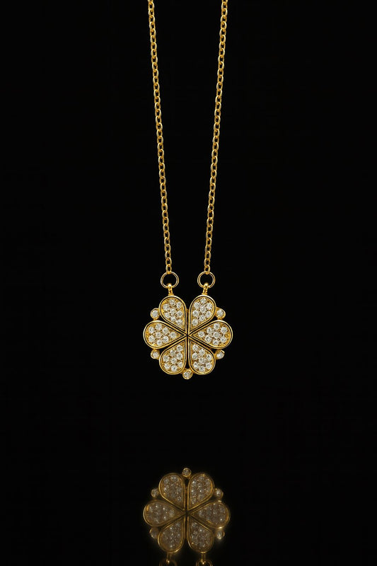 Magnetic Clover Gold Plated Neckpiece