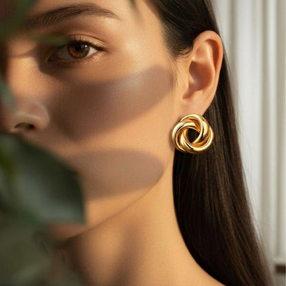 Golden Twist 18k Gold Plated Earrings