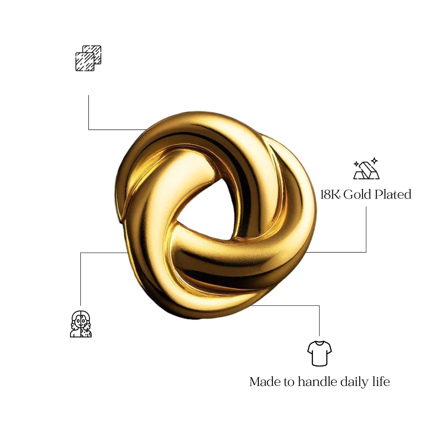 Golden Twist 18k Gold Plated Earrings
