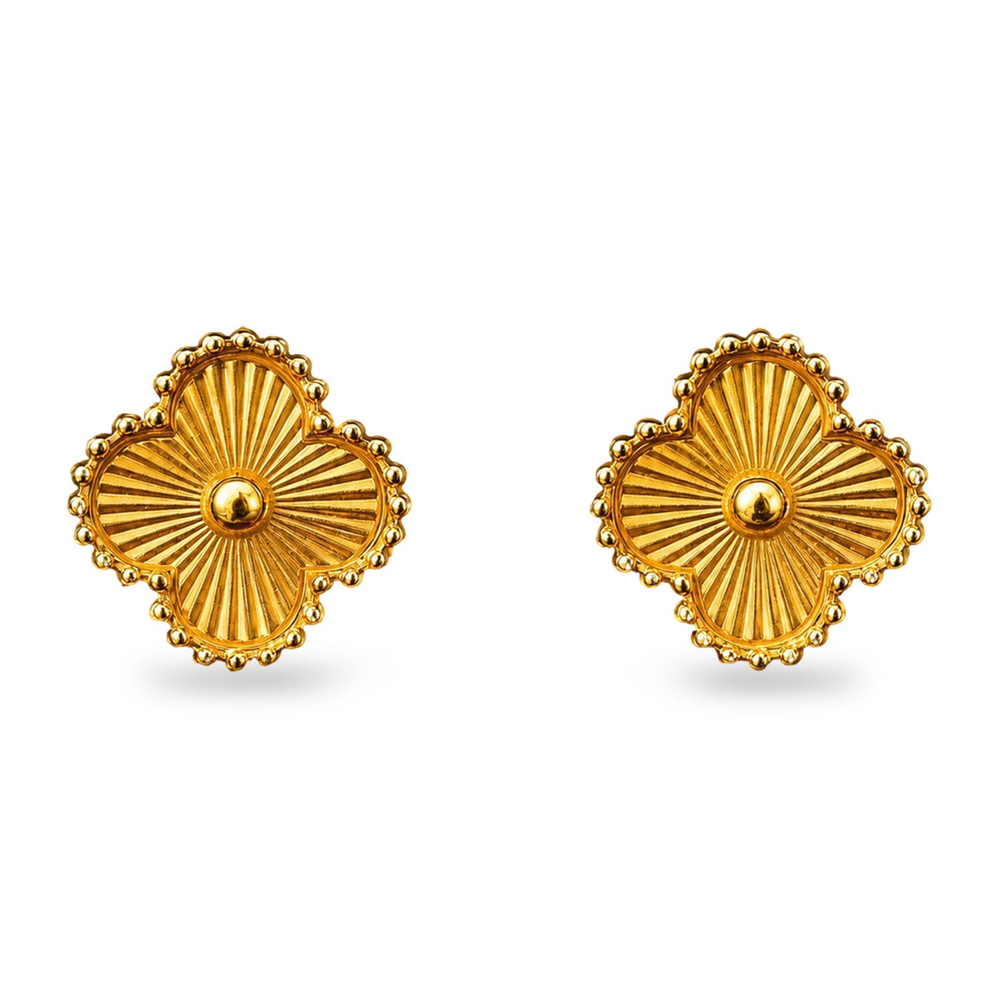 Vintage Clover 18k Gold Plated Earrings