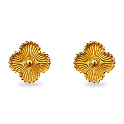 Vintage Clover 18k Gold Plated Earrings