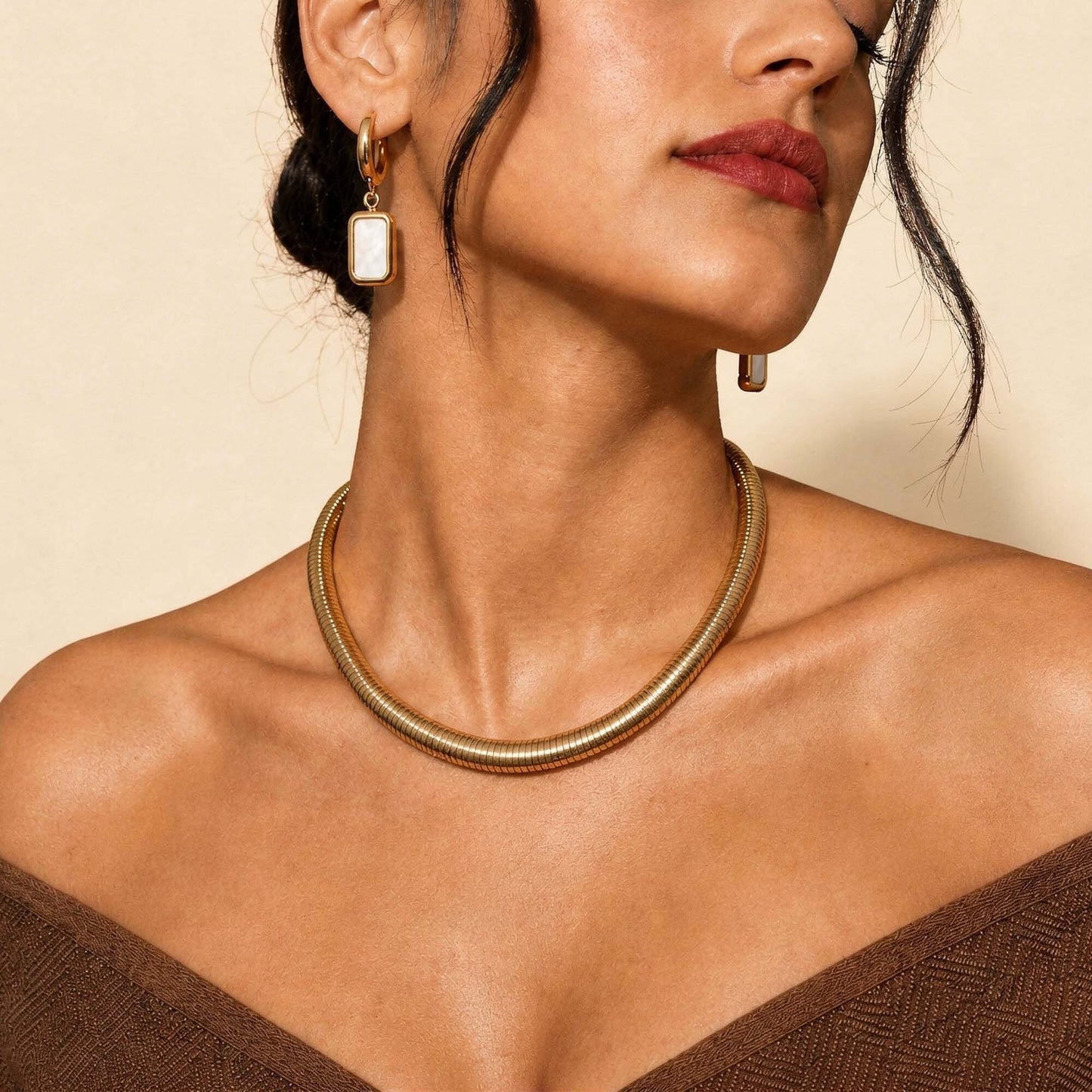 Bold Statement Choker Gold Finish