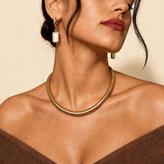 Bold Statement Choker Gold Finish