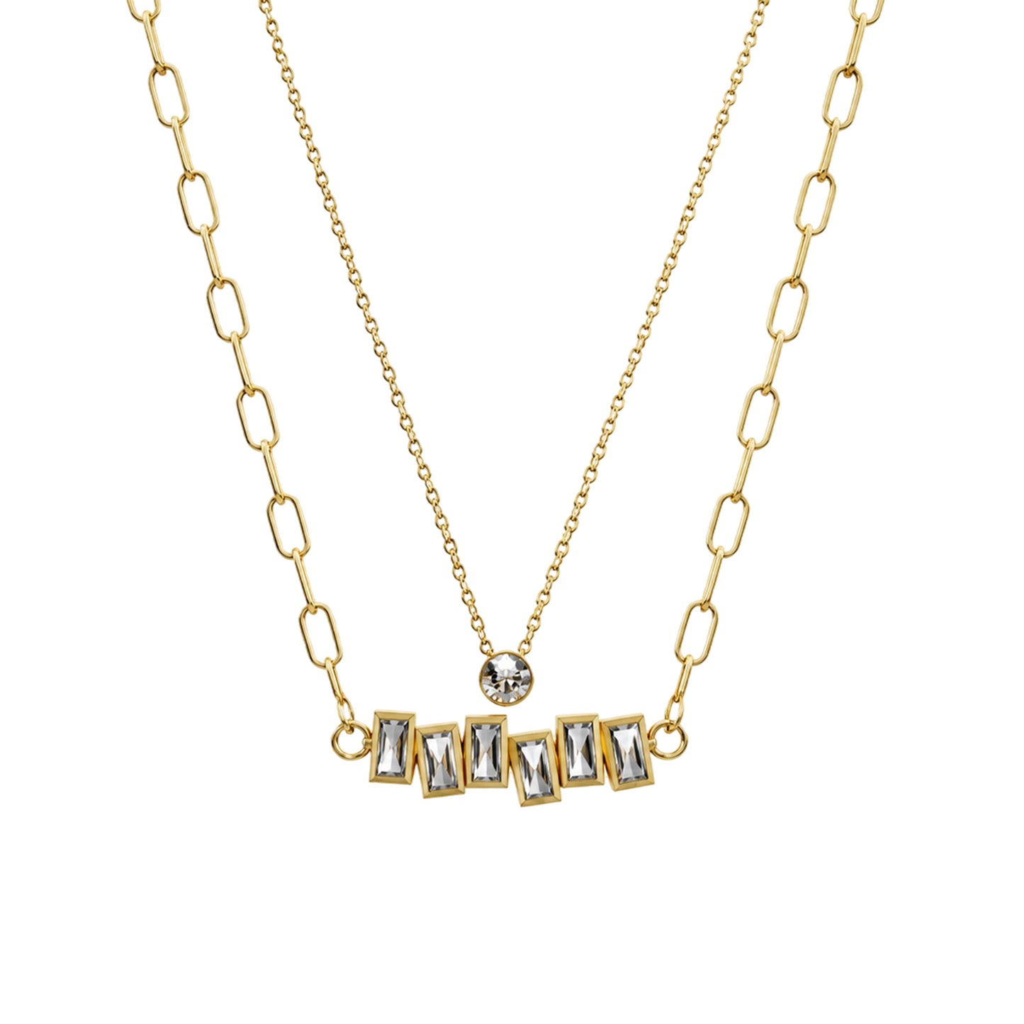 Layered Baguette 18k Gold Plated Neckpiece
