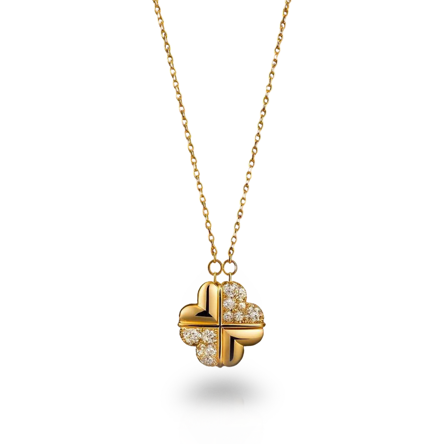Magnetic Four Heart Convertible Gold Plated Neckpiece