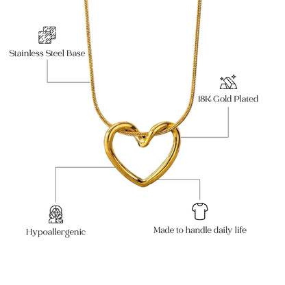 Open Heart 18k Gold Plated Neckpiece