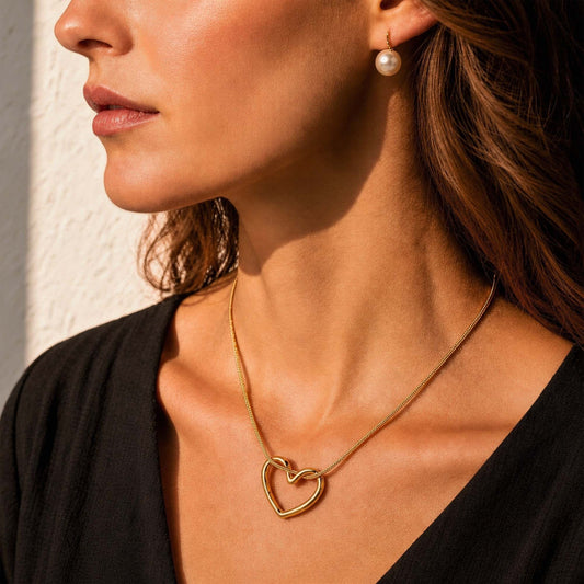 Open Heart 18k Gold Plated Neckpiece