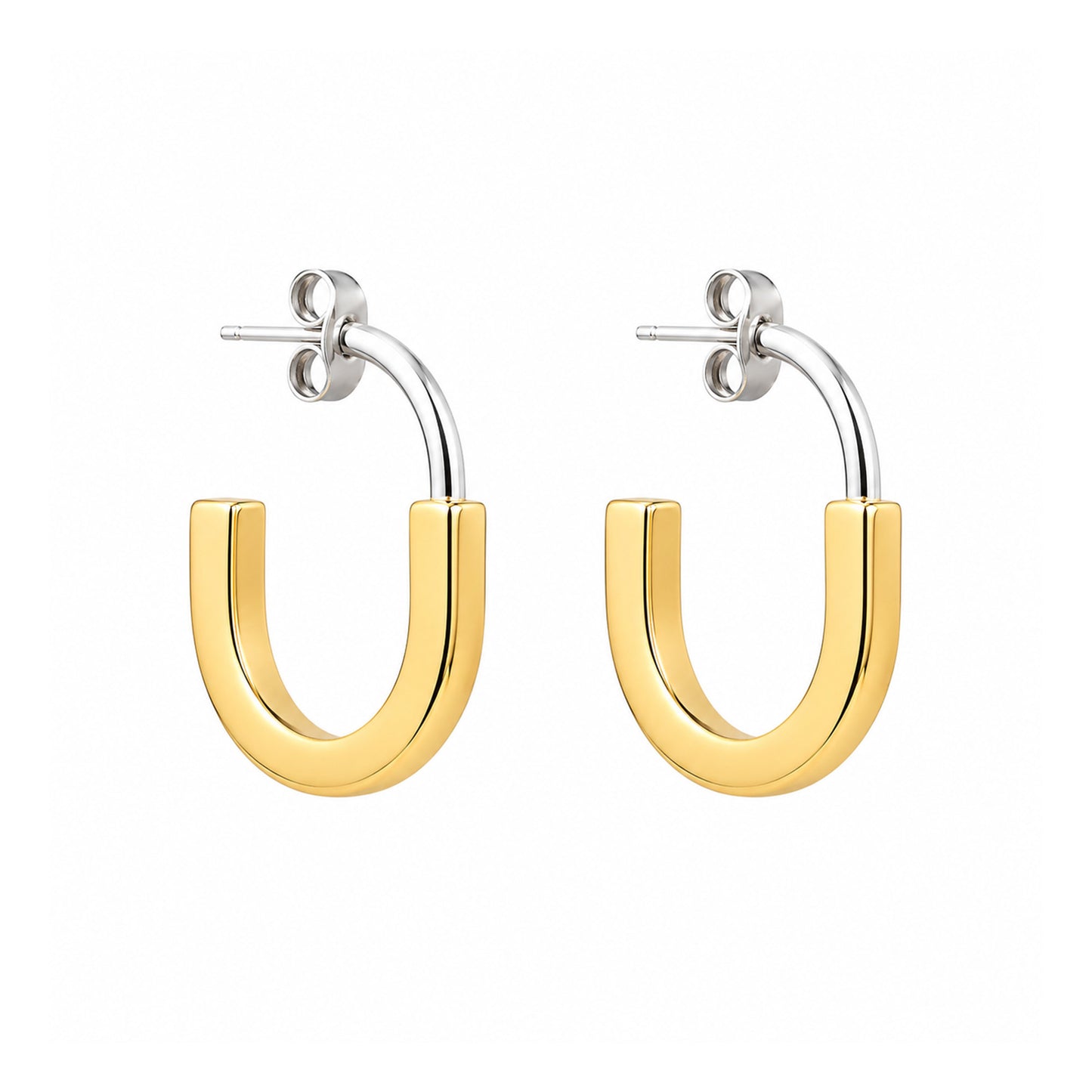 Open Curve 18k Gold Plated Earrings
