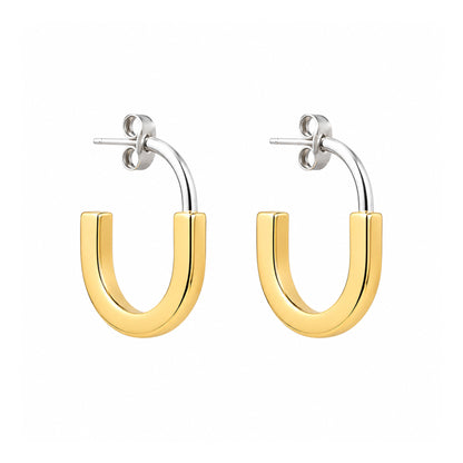 Open Curve 18k Gold Plated Earrings
