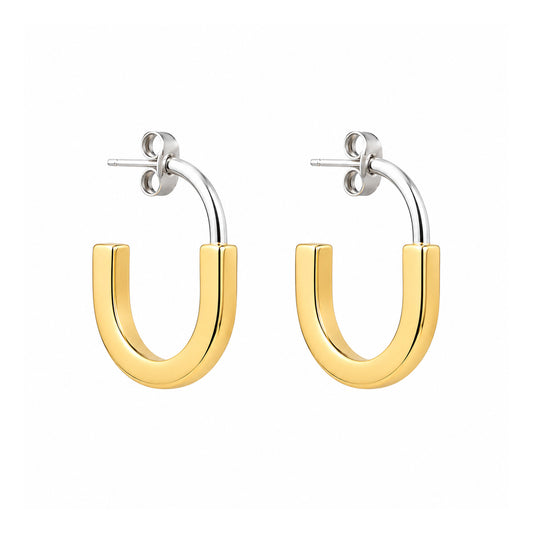 Open Curve 18k Gold Plated Earrings