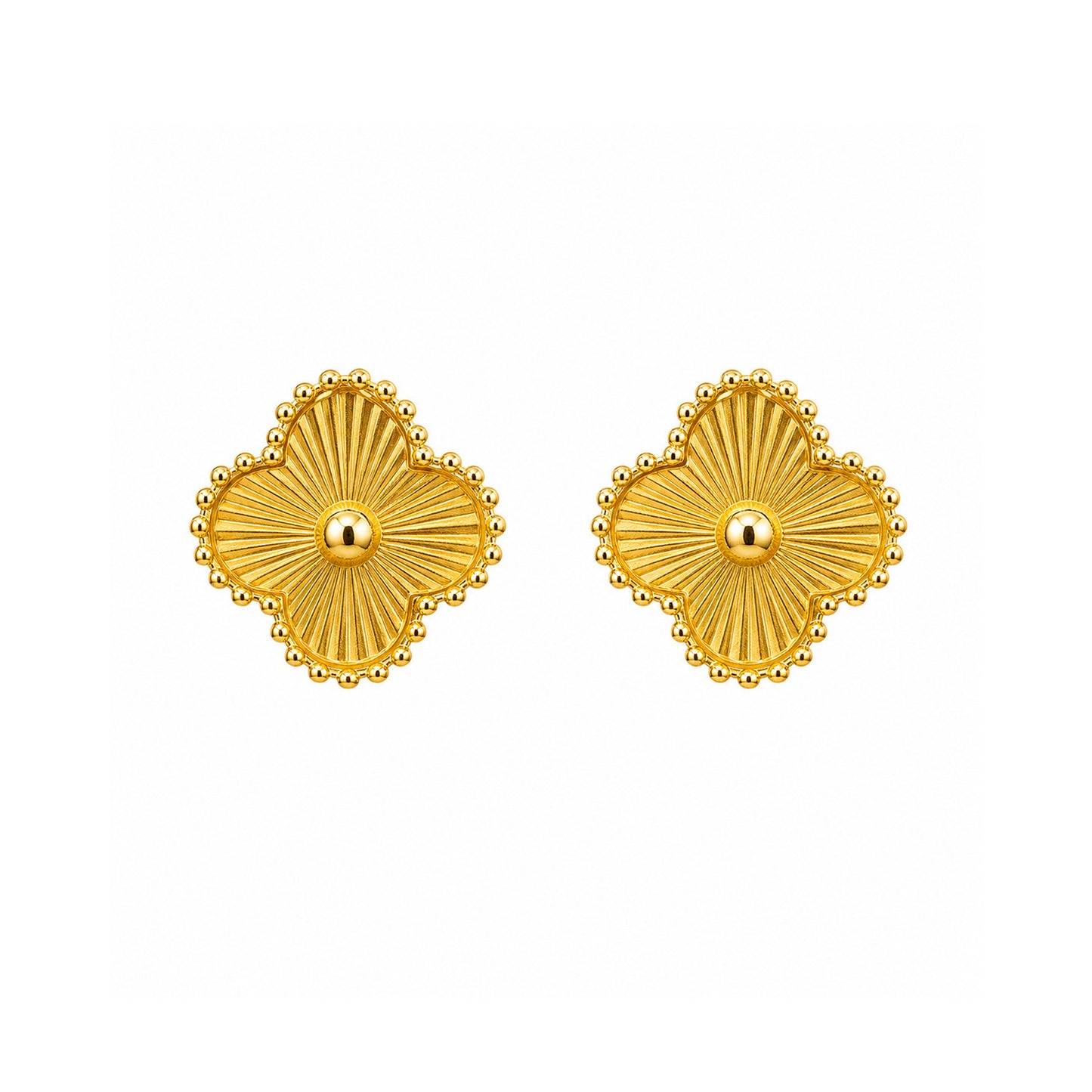 Vintage Clover 18k Gold Plated Earrings