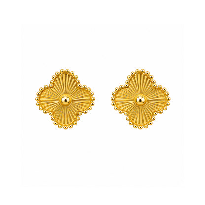 Vintage Clover 18k Gold Plated Earrings