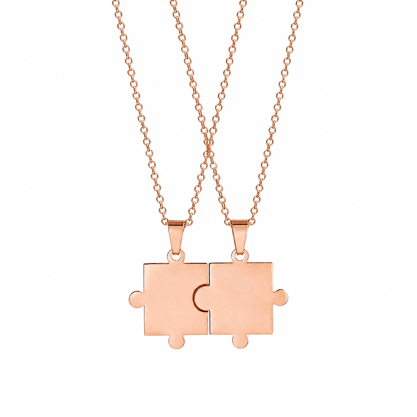 Puzzle Bond Couple 18K Rose Gold Plated Neckpiece