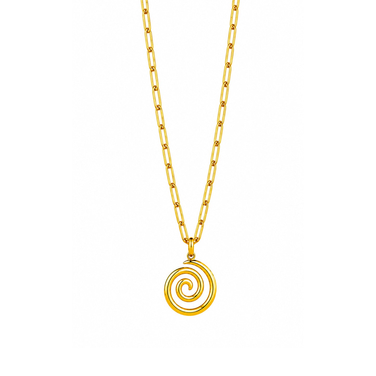 Round Sun Spiral 18K Real Gold Plated Neckpiece