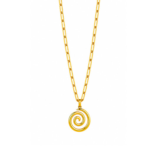 Round Sun Spiral 18K Real Gold Plated Neckpiece