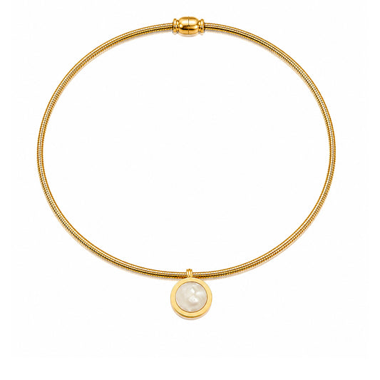 Reversible Mother of Pearl Magnetic 18k Gold Plated Choker