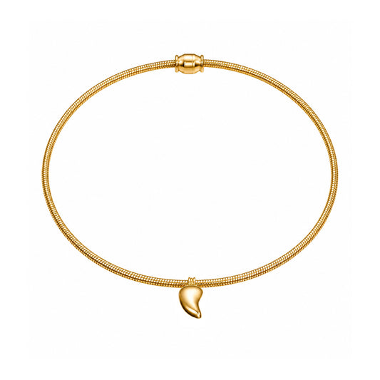 Sculpted Teardrop Magnetic 18k Gold Plated Choker