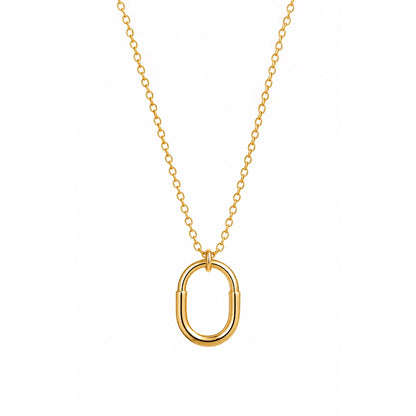 Bold Oval Link 18k Gold Plated Necklace
