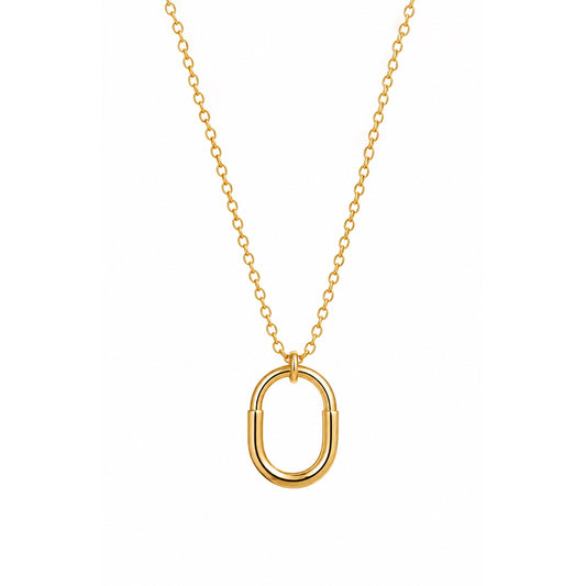 Bold Oval Link 18k Gold Plated Necklace