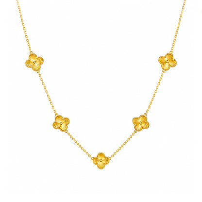 Floral Station Gold Plated Necklace