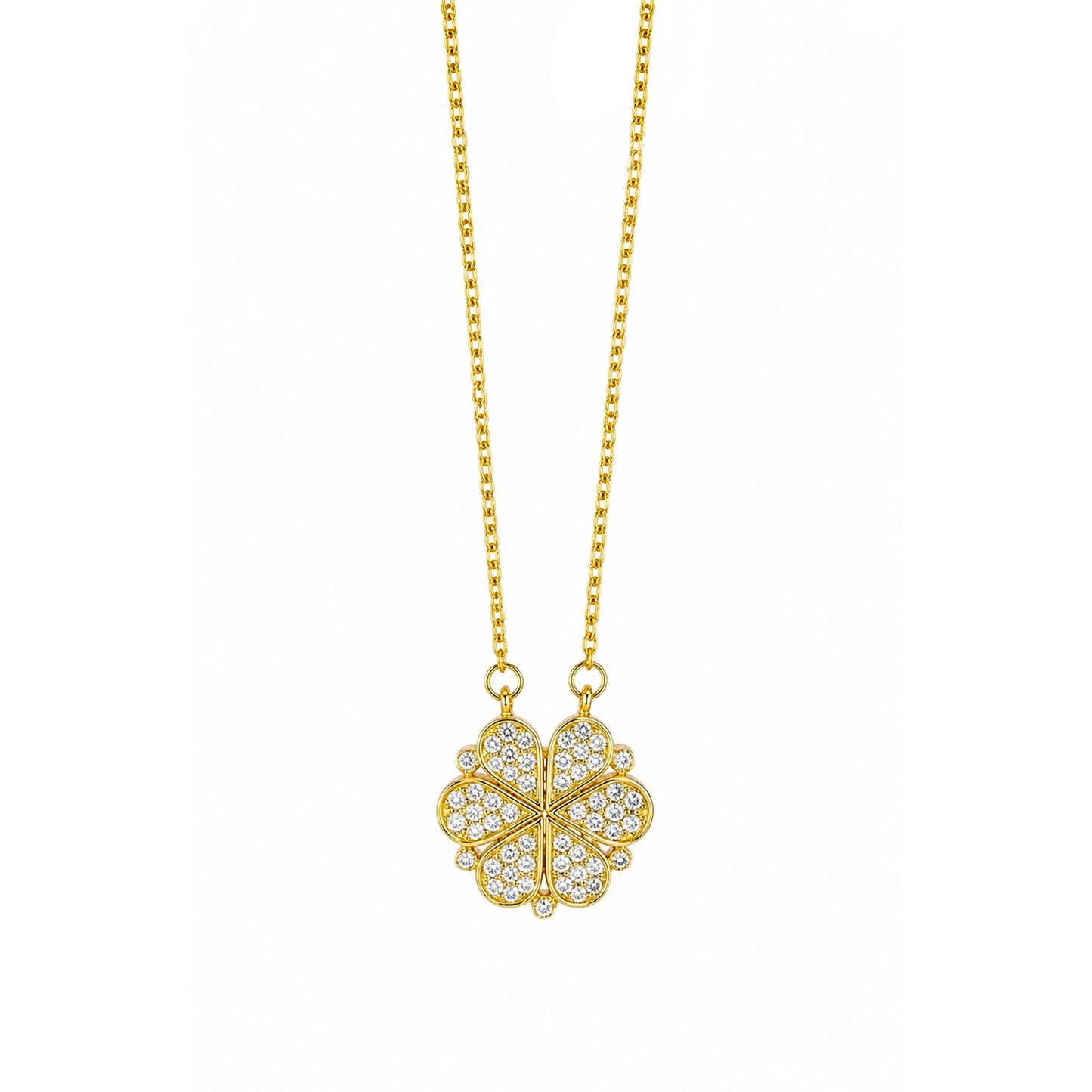 Magnetic Clover Gold Plated Neckpiece