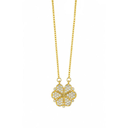 Magnetic Clover Gold Plated Neckpiece