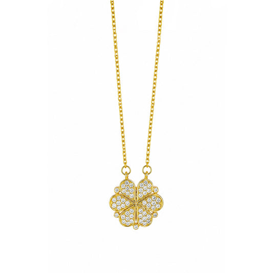 Magnetic Clover Gold Plated Neckpiece