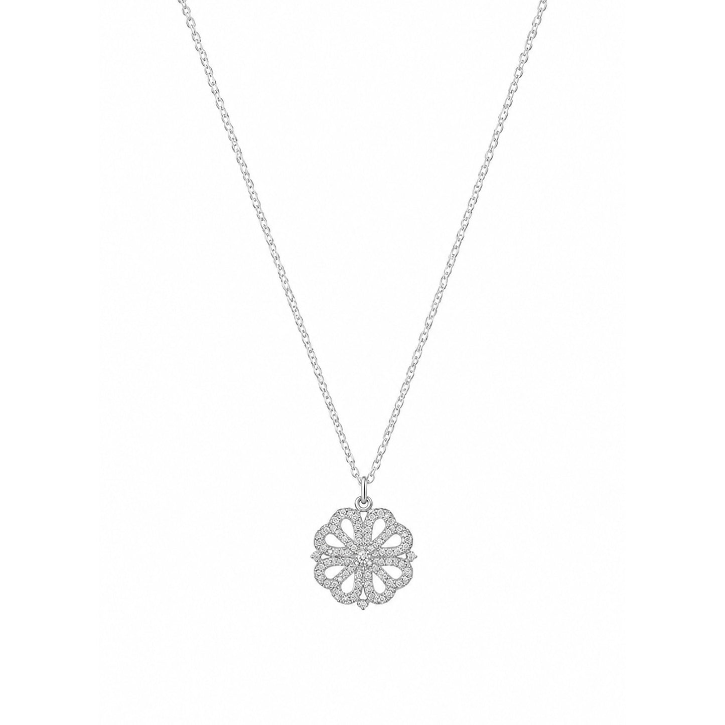 Clover Hearts Magnetic Silver Plated Neckpiece