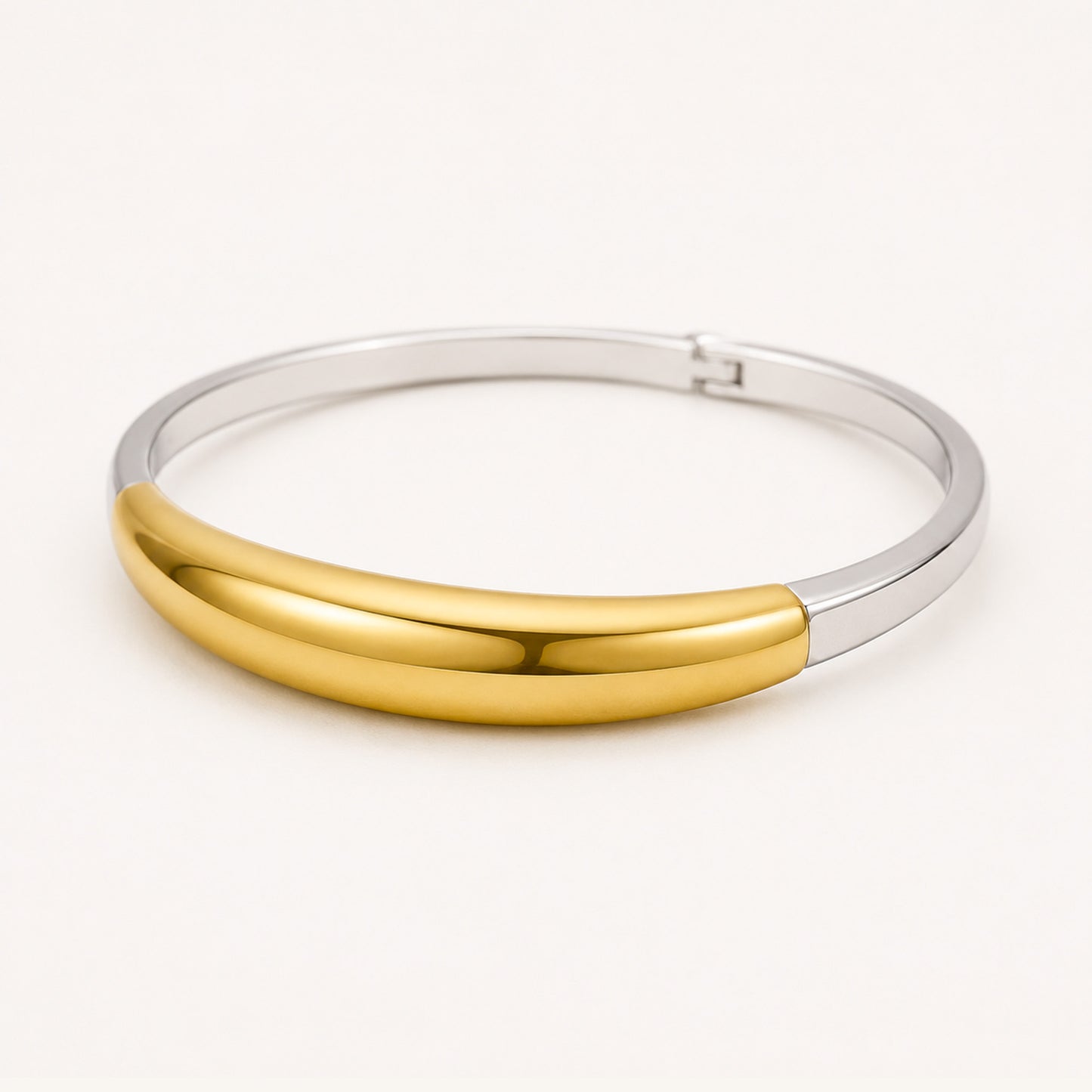 Two Tone Dome 18k Gold Plated Bracelet