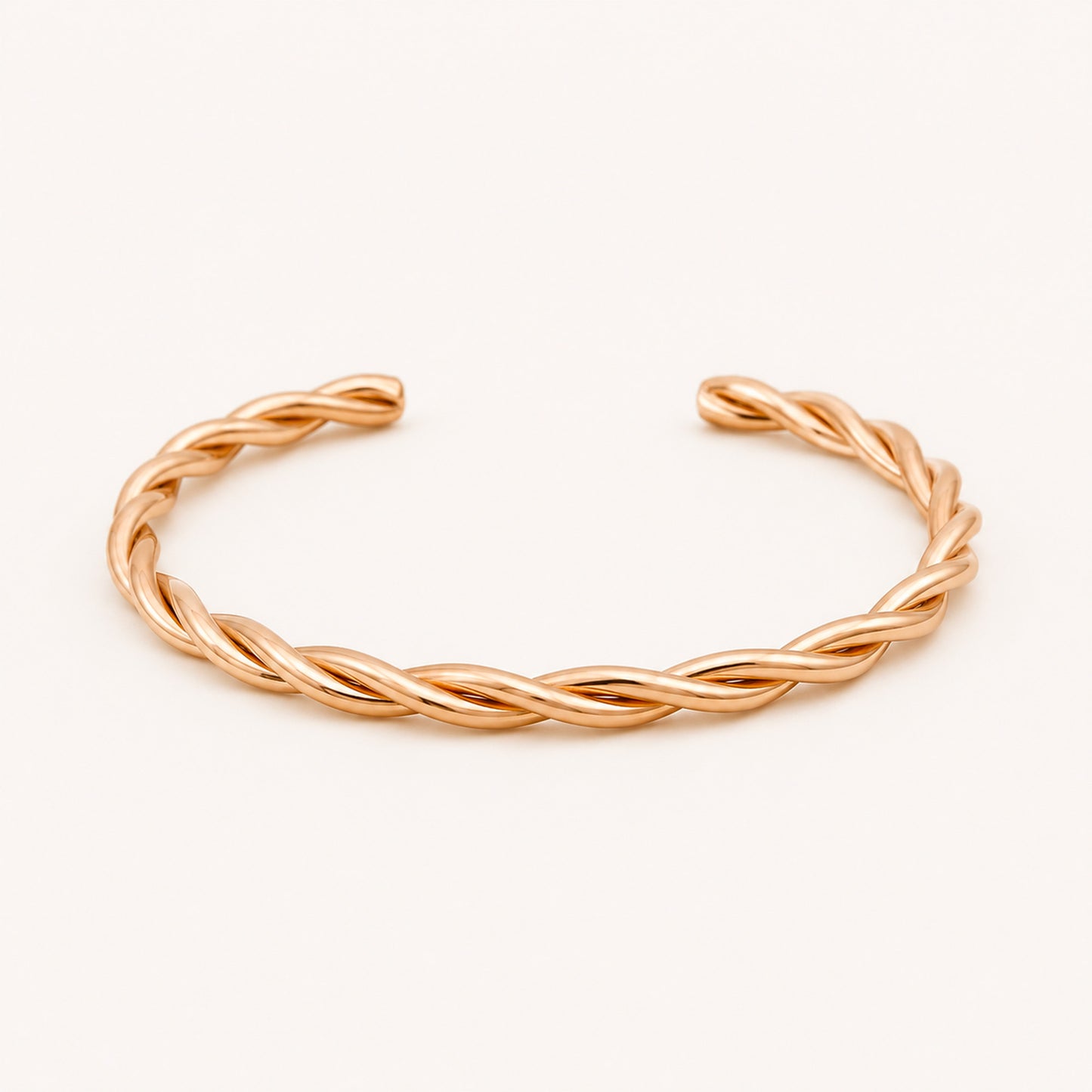 Twisted Rope 18k Rose Gold Plated Bracelet