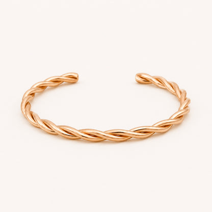 Twisted Rope 18k Rose Gold Plated Bracelet