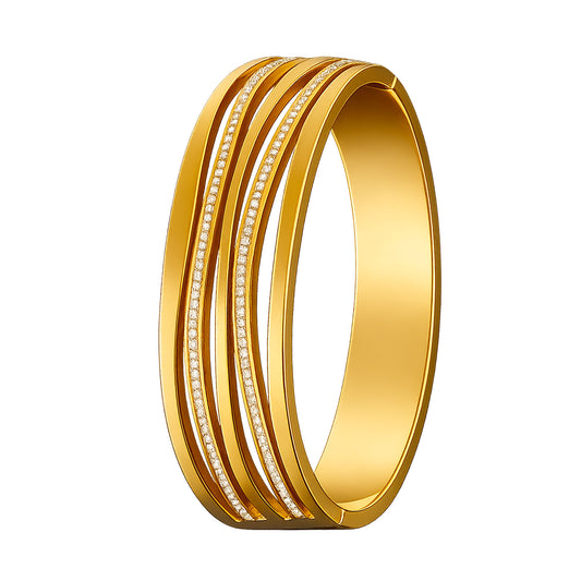 Triple Wave 18k Gold Plated Bracelet