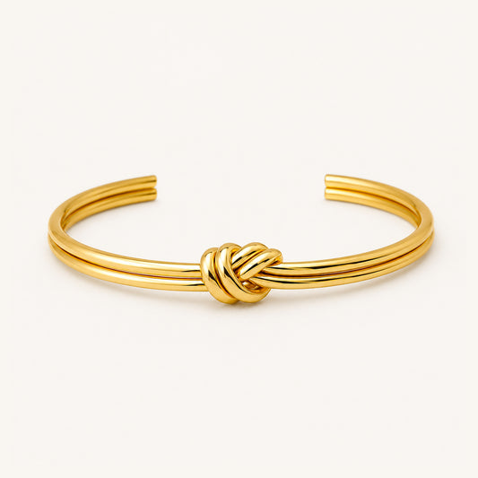 Timeless Knot 18k Gold Plated Cuff Bracelet