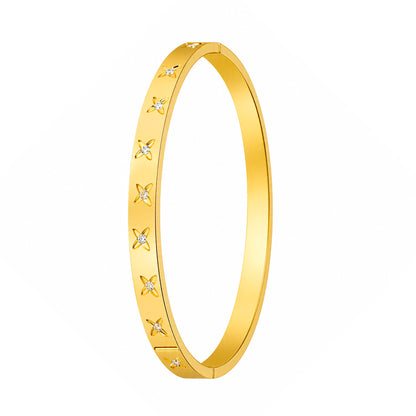 Star Studded 18k Gold Plated Bangle