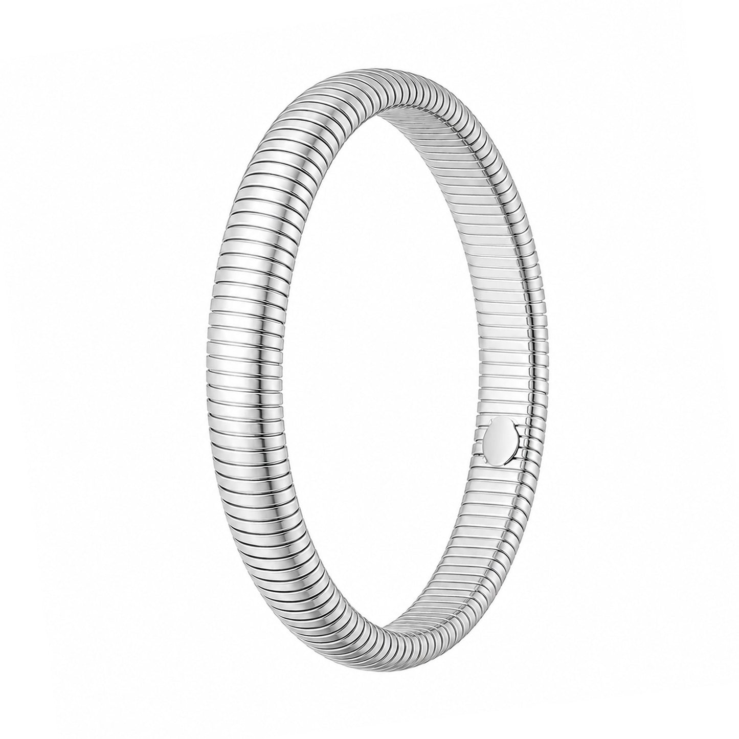 Snakeskin Bangle with Silver Plating