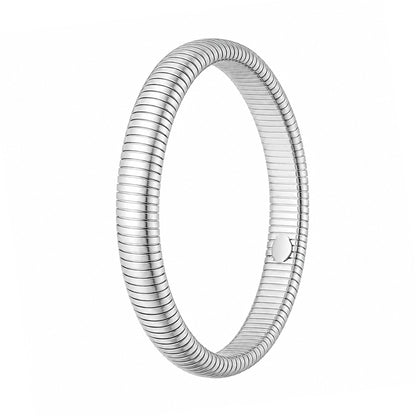 Snakeskin Bangle with Silver Plating