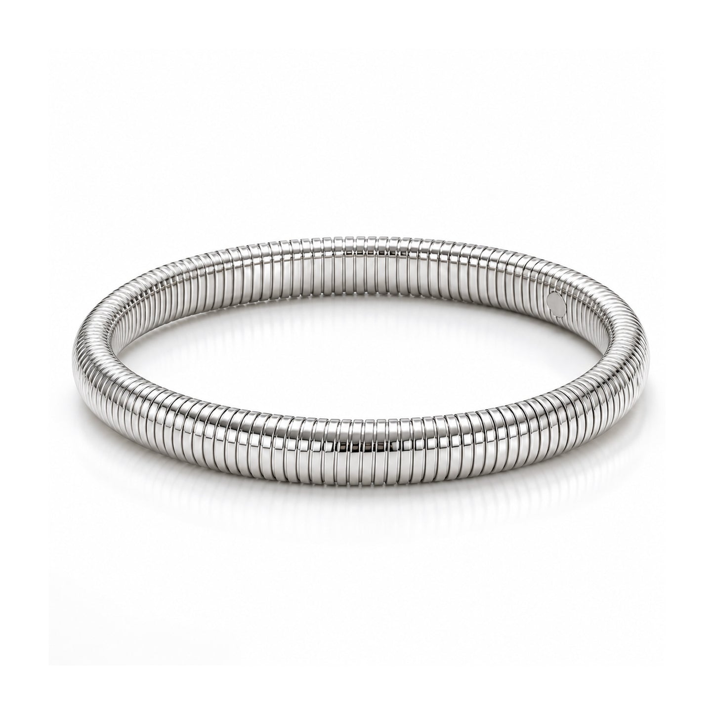 Snakeskin Bangle with Silver Plating