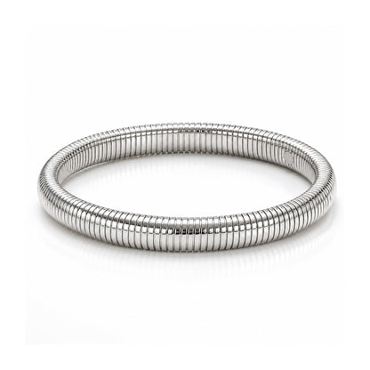 Snakeskin Bangle with Silver Plating