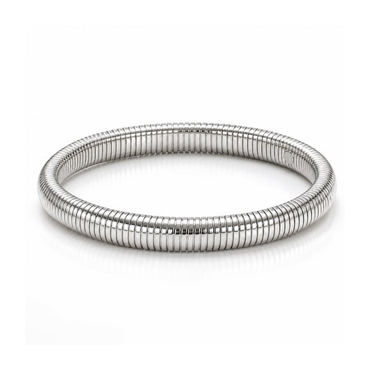 Snakeskin Bangle with Silver Plating