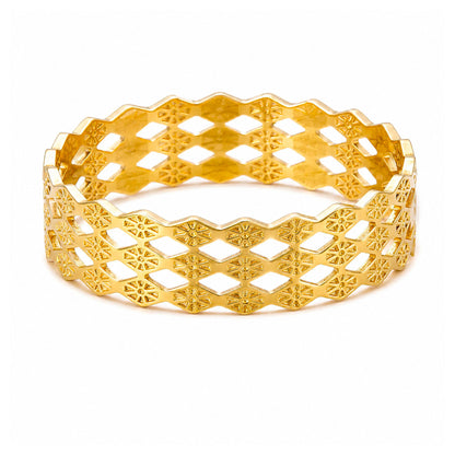 Geometric Mesh 18k Gold Plated Bracelet