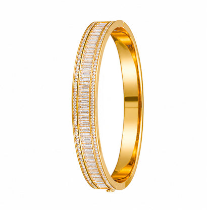 Baguette Line 18k Gold Plated Bracelet