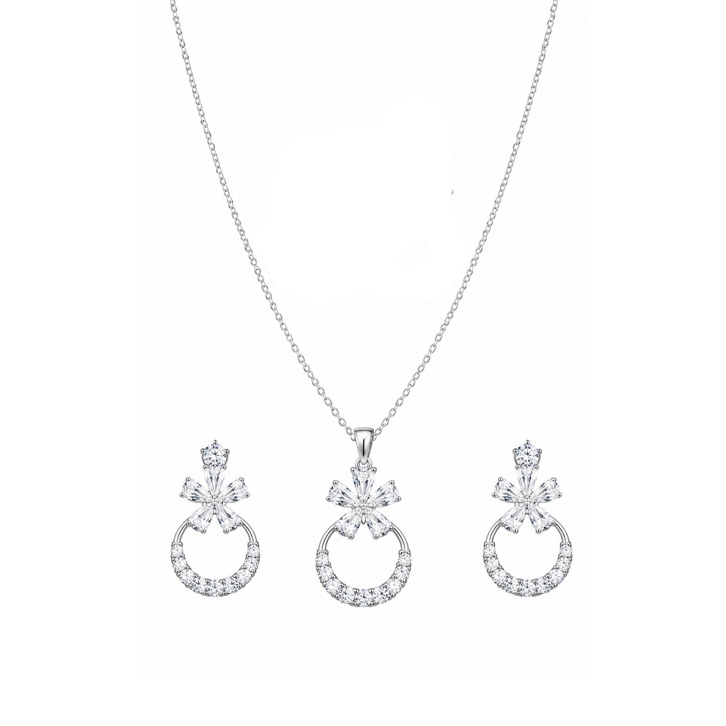Crystal Bloom Neckpiece Set